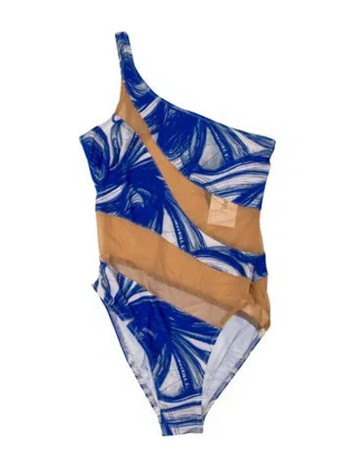 Pre-owned Norma Kamali Printed One-piece In Blue