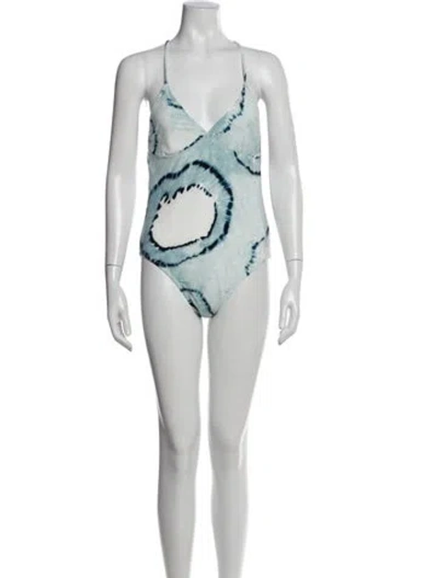 Pre-owned Norma Kamali Printed One-piece W/ Tags In Gray