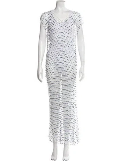 Pre-owned Norma Kamali Printed One-piece W/ Tags In White