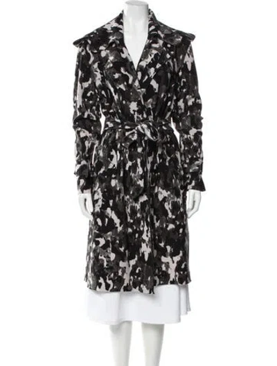 Pre-owned Norma Kamali Printed Peacoat In Black