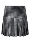 Norma Kamali Printed Pleated Short Skirt In Black/silver