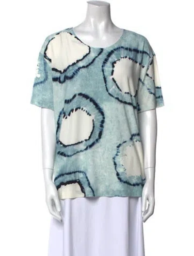 Pre-owned Norma Kamali Printed Scoop Neck Blouse W/ Tags In Multi