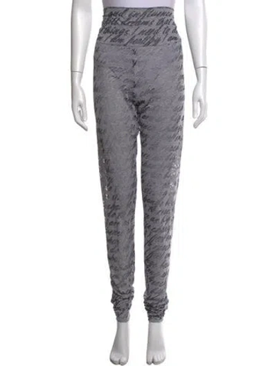 Pre-owned Norma Kamali Printed Skinny Leg Pants W/ Tags In Grey