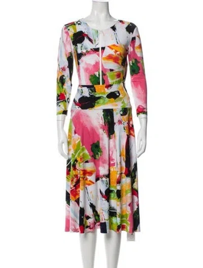 Pre-owned Norma Kamali Printed Skirt Set In Pink