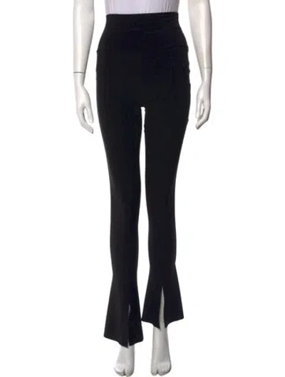 Pre-owned Norma Kamali Printed Straight Leg Pants In Black