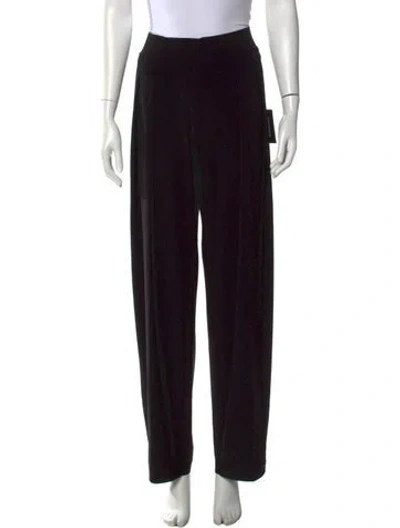 Pre-owned Norma Kamali Printed Wide Leg Pants In Black