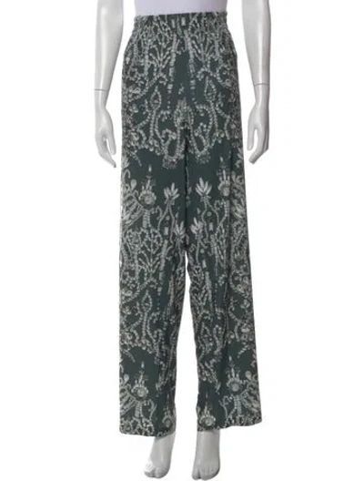 Pre-owned Norma Kamali Printed Wide Leg Pants W/ Tags In Gray