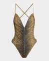 Norma Kamali Python Butterfly One-piece Swimsuit In Python