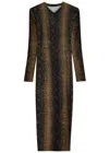 Norma Kamali Brown Slim Fit Long Python Effect Dress In Multicoloured