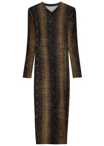 NORMA KAMALI NORMA KAMALI PYTHON-PRINT STRETCH-JERSEY MAXI DRESS