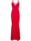 Norma Kamali Sleeveless Low Back Drape Gown In Red