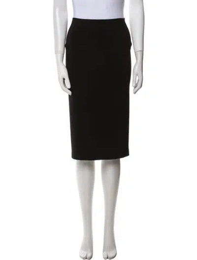 Pre-owned Norma Kamali Raw-edge Trim Knee-length Skirt In Black