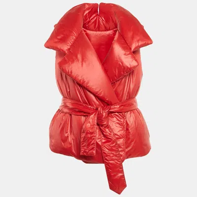 Norma Kamali Red Nylon Sleeveless Sleeping Bag Vest