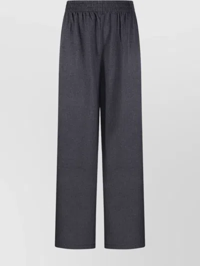 Norma Kamali Relaxed Fit Wide Leg Trousers In Gray