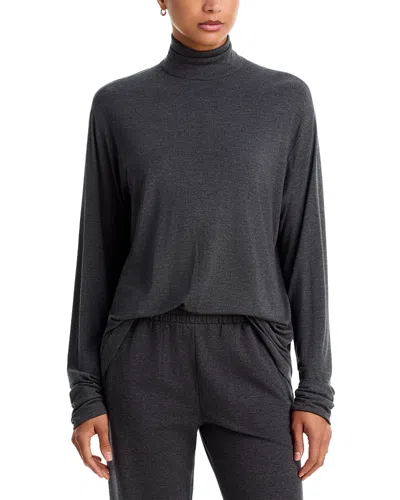 Norma Kamali Relaxed Turtleneck Top In Gray