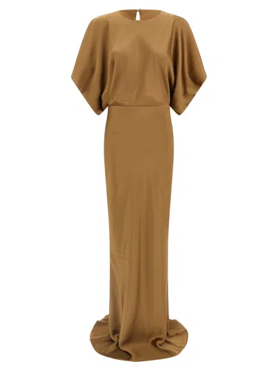 Norma Kamali Reverse Obie Dress In Brown