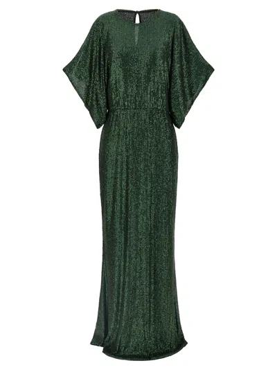 Norma Kamali Reverse Obie Sequin Maxi Dress In Green