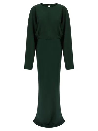 Norma Kamali Reverse Obie Dresses Green In Gray