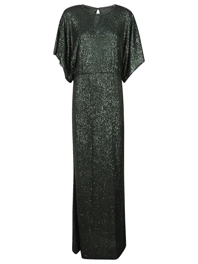 Norma Kamali Reverse Obie Floor Length Sequin Dress In Green
