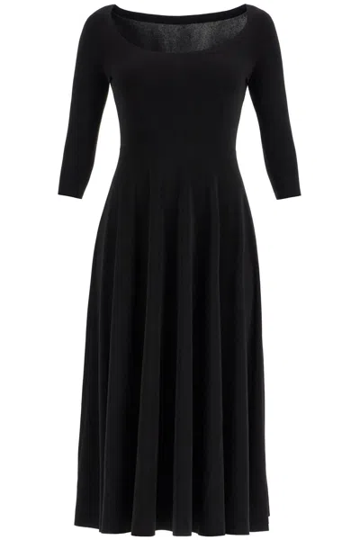 Norma Kamali Reversible V Neck Dress In Black