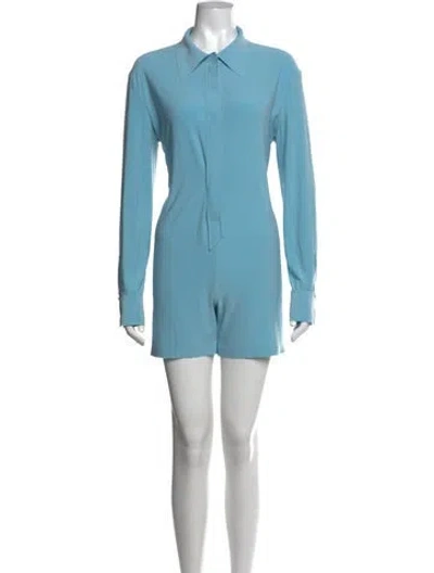 Pre-owned Norma Kamali Romper In Blue/metallic