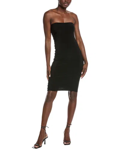 Norma Kamali Ruched Front Mini Dress In Black