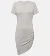 Norma Kamali Ruched Jersey Minidress In Grey