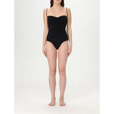 Norma Kamali Ruched Nylon One-piece Swimsuit In Black