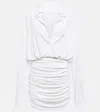 Norma Kamali Ruched Shirt Dress In Snow White