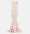 Norma Kamali Ruched Strapless Gown