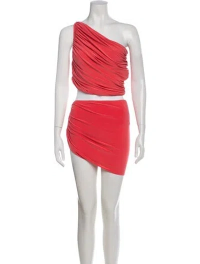 Pre-owned Norma Kamali Ruffle Embellishment Bikini In Pink