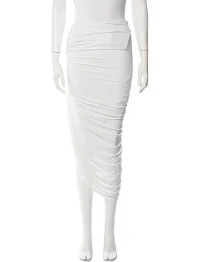 Pre-owned Norma Kamali Ruffle Embellishment Midi Length Skirt W/ Tags In White