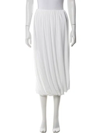 Pre-owned Norma Kamali Ruffle Embellishment Midi Length Skirt W/ Tags In White