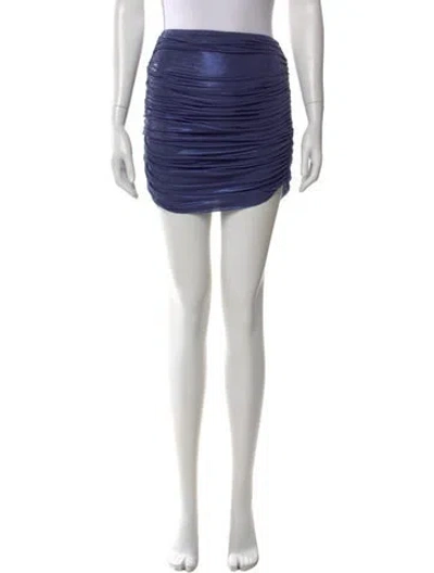 Pre-owned Norma Kamali Ruffle Embellishment Mini Skirt In Blue