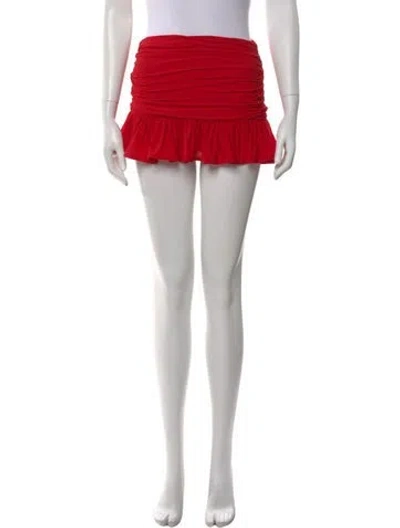 Pre-owned Norma Kamali Ruffle Embellishment Mini Skirt In Red