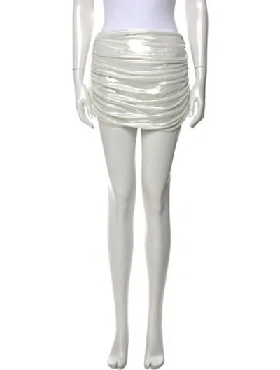 Pre-owned Norma Kamali Ruffle Embellishment Mini Skirt W/ Tags In Silver