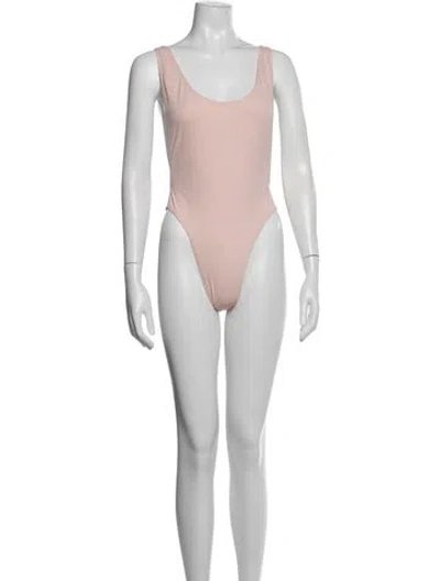 Pre-owned Norma Kamali Ruffle Embellishment One-piece W/ Tags In Pink