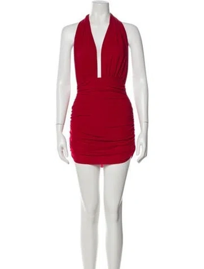 Pre-owned Norma Kamali Ruffle Embellishment One-piece W/ Tags In Red