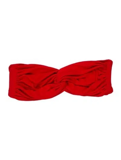 Pre-owned Norma Kamali Ruffle Embellishment Top In Red