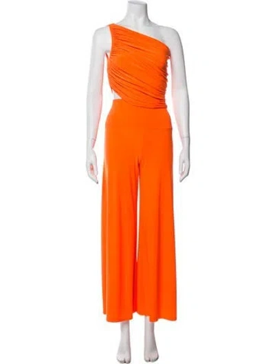 Pre-owned Norma Kamali Ruffle Embellishment Tracksuit In Orange