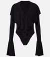 Norma Kamali Ruffled Bodysuit In Black