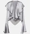 Norma Kamali Ruffled Satin Bodysuit