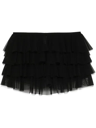 Norma Kamali Ruffled Skorts In Schwarz