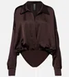 Norma Kamali Satin Bodysuit