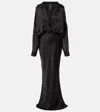 Norma Kamali Satin Gown In Black