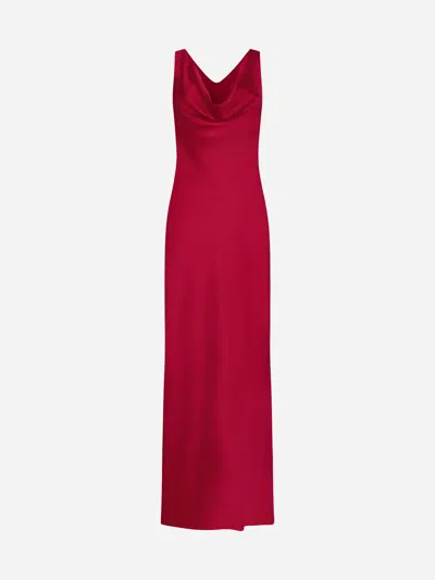 Norma Kamali Maria Cowl-neck Satin Midi Slip Dress In Gold