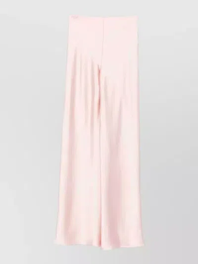Norma Kamali Satin High Waist Flared Hem Long Skirt In Neutral