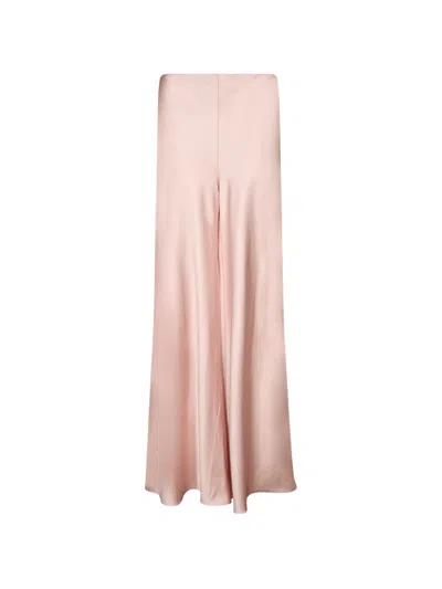 Norma Kamali Satin Palazzo Pants In Pink