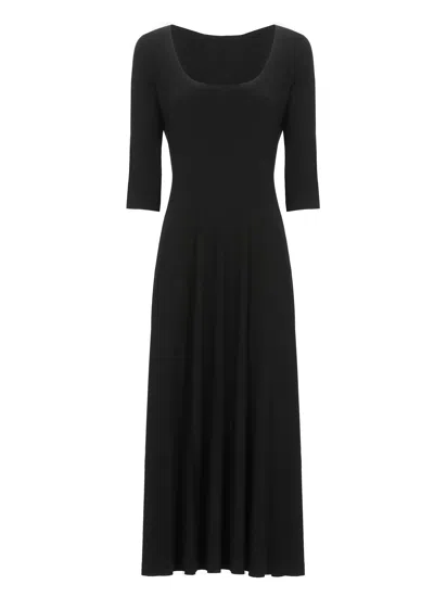 Norma Kamali Scoop Neck Dress In Black