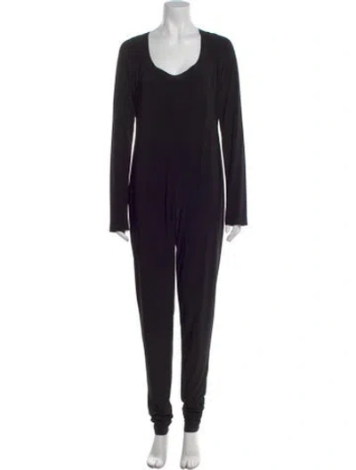Pre-owned Norma Kamali Scoop Neck Jumpsuit In Black